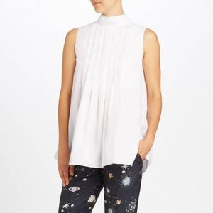 MARNI Sleeveless Pleated Poplin Shirt Top